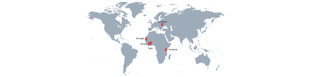 Bright colorful map showing Gravita locations